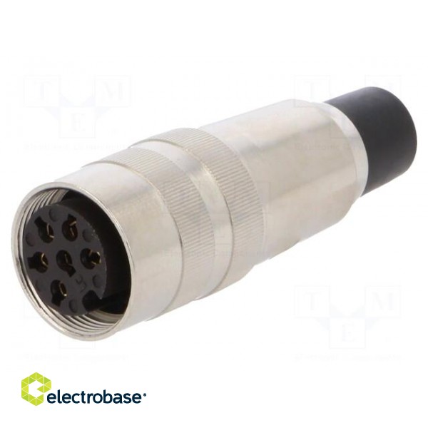 Connector: M16 | plug | female | soldering | for cable | PIN: 6 | 5A | 250V paveikslėlis 1