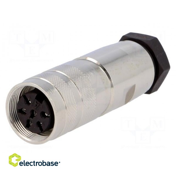 Connector: M16 | plug | female | soldering | for cable | PIN: 6 | 5A | 300V image 1