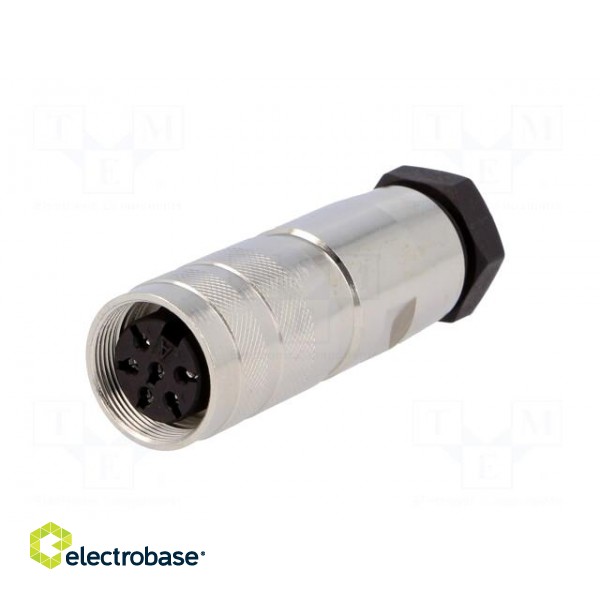 Connector: M16 | plug | female | soldering | for cable | PIN: 6 | 5A | 300V image 2