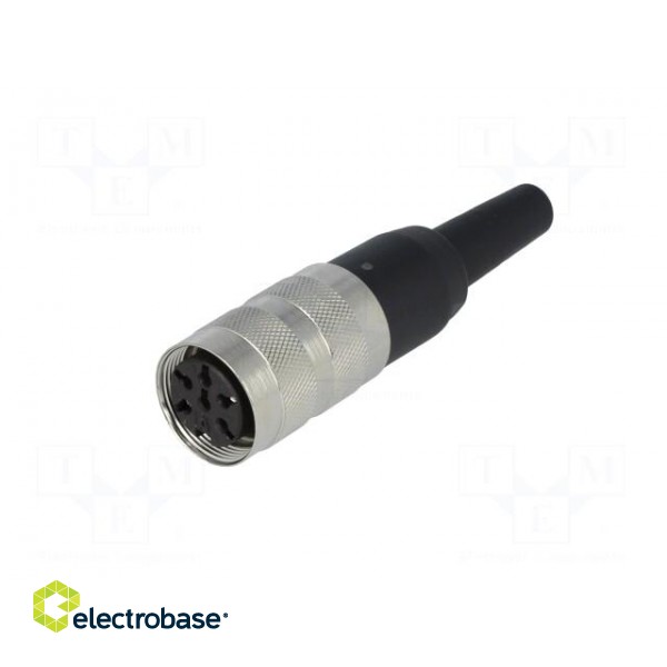 Connector: M16 | plug | female | soldering | for cable | PIN: 6 | 5A | 300V paveikslėlis 2