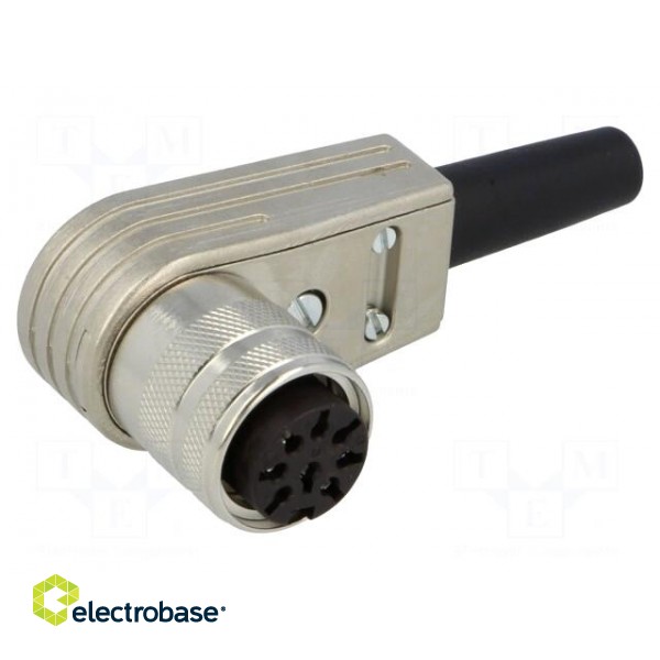 Connector: M16 | plug | female | soldering | for cable | PIN: 8 | 5A | 100V paveikslėlis 1
