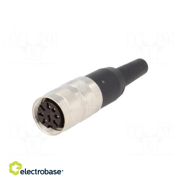 Connector: M16 | plug | female | soldering | for cable | PIN: 8 | 5A | 100V фото 2