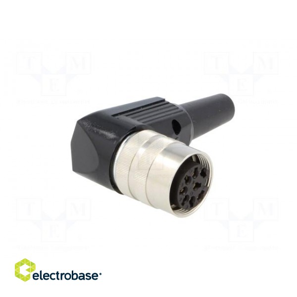 Connector: M16 | plug | female | soldering | for cable | PIN: 8 | 5A | 60V paveikslėlis 8