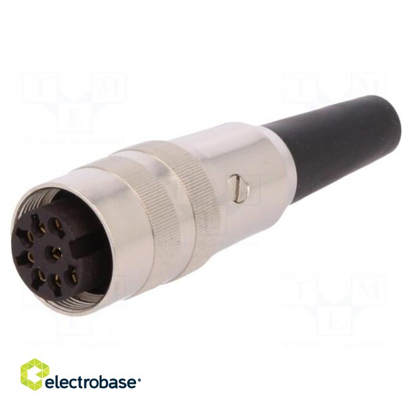 Connector: M16 | plug | female | soldering | for cable | PIN: 8 | 5A | 60V image 1