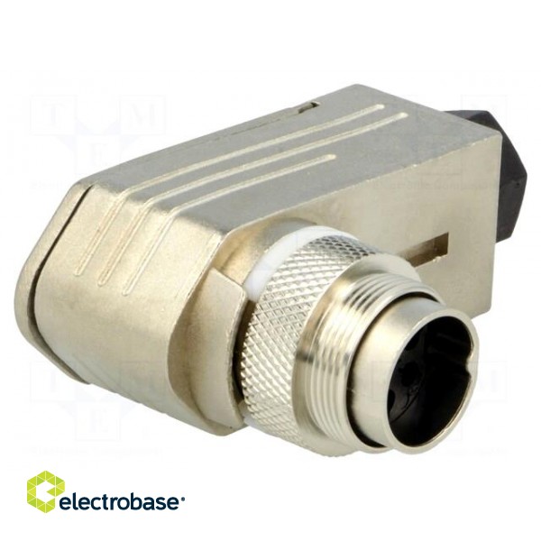 Connector: M16 | plug | male | for cable | PIN: 7 | 300V | angled 90° фото 1