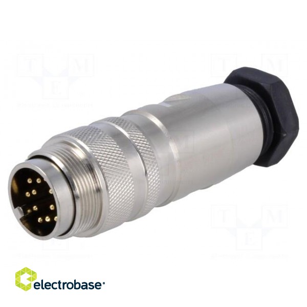 Connector: M16 | plug | male | soldering | for cable | PIN: 12 | 3A | 60V image 1