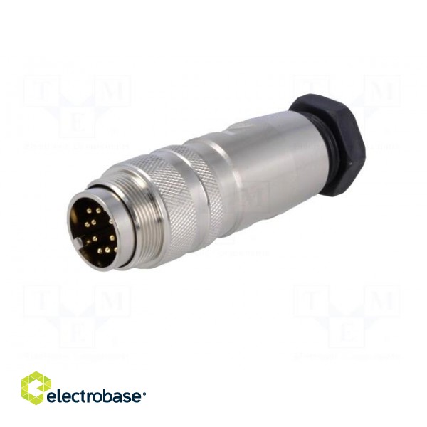 Connector: M16 | plug | male | soldering | for cable | PIN: 12 | 3A | 60V фото 2