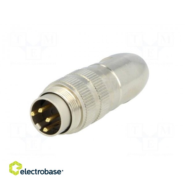Connector: M16 | plug | male | soldering | for cable | PIN: 4 | 5A | 250V paveikslėlis 2