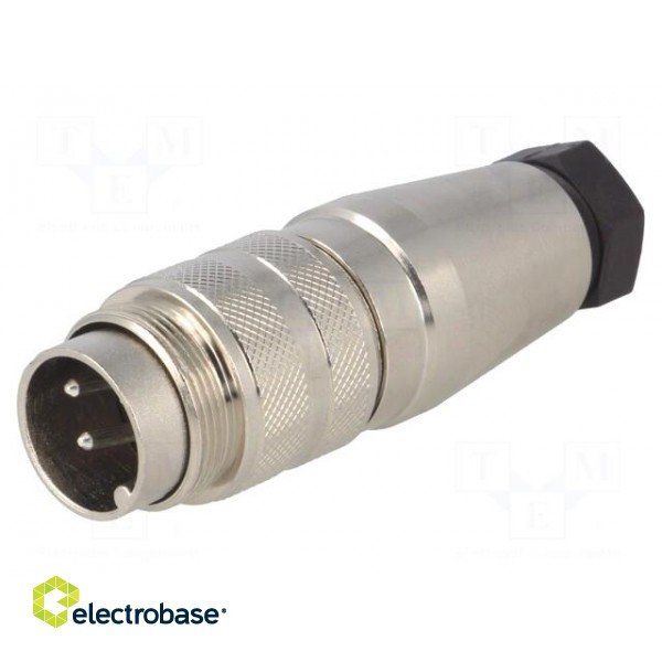 Connector: M16 | plug | male | soldering | for cable | PIN: 4 | 5A | 300V image 1