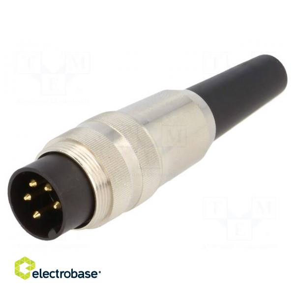 Connector: M16 | plug | male | soldering | for cable | PIN: 5 | 5A | 250V image 1