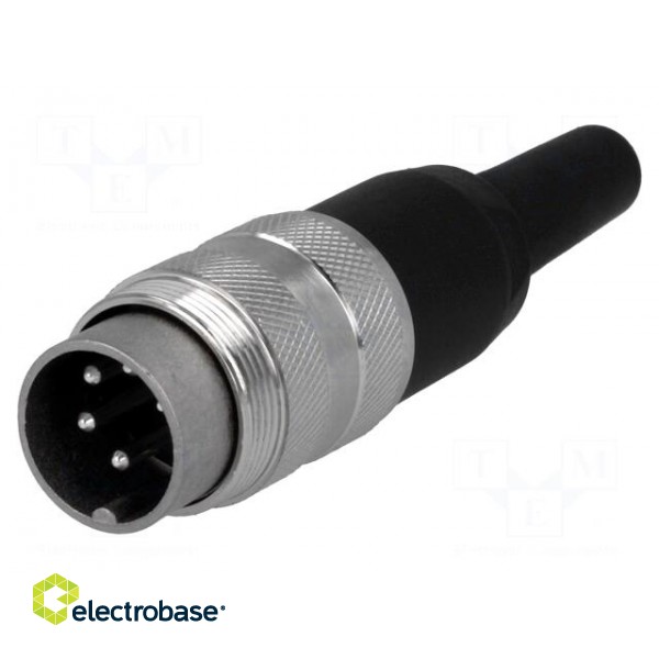 Connector: M16 | plug | male | soldering | for cable | PIN: 5 | 5A | 300V image 1