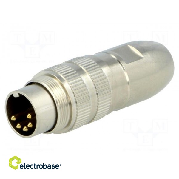 Connector: M16 | plug | male | soldering | for cable | PIN: 5 | 5A | 60V paveikslėlis 1