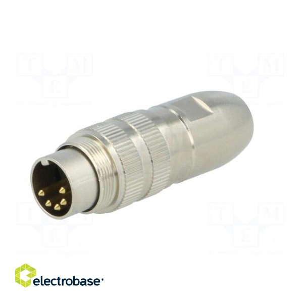 Connector: M16 | plug | male | soldering | for cable | PIN: 5 | 5A | 60V paveikslėlis 2