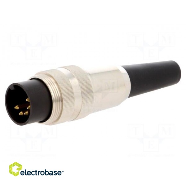 Connector: M16 | plug | male | soldering | for cable | PIN: 5 | 5A | 60V фото 1