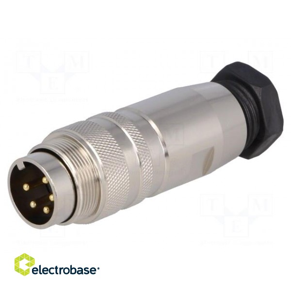 Connector: M16 | plug | male | soldering | for cable | PIN: 5 | 6A | 250V image 1