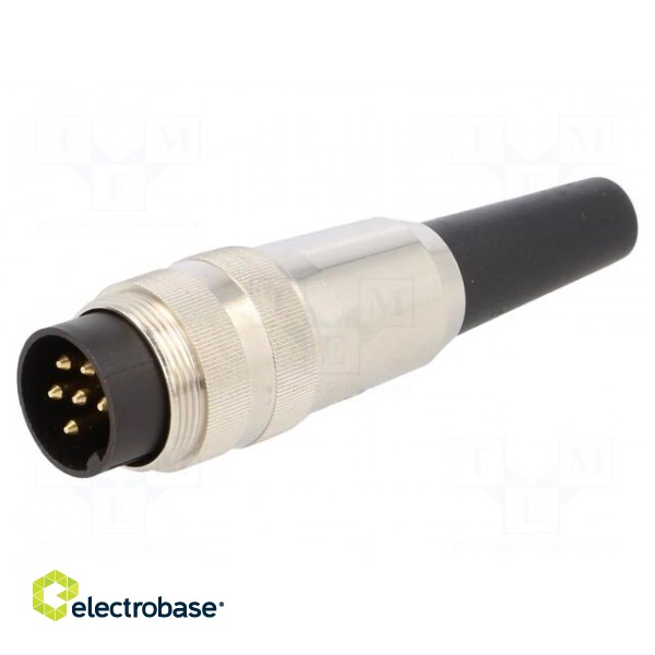 Connector: M16 | plug | male | soldering | for cable | PIN: 6 | 5A | 250V paveikslėlis 1
