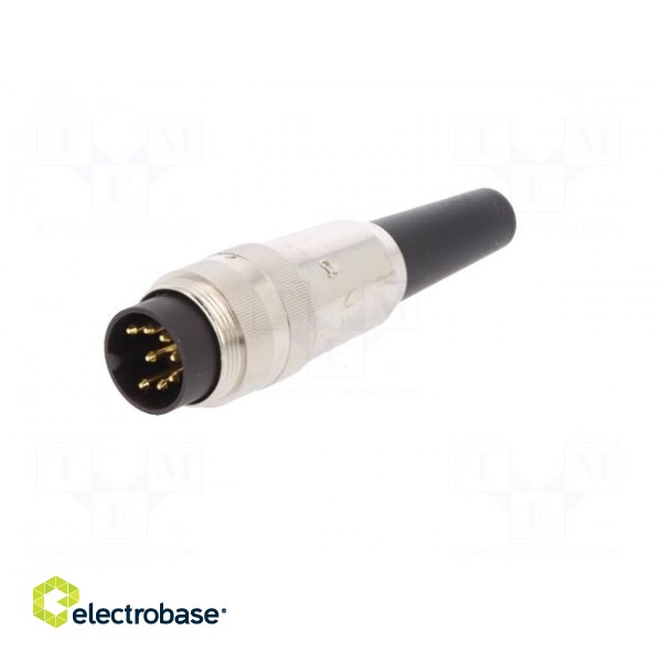 Connector: M16 | plug | male | soldering | for cable | PIN: 8 | 5A | 60V фото 2