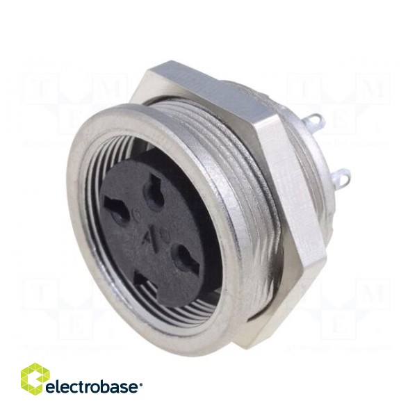 Connector: M16 | socket | female | soldering | for panel mounting