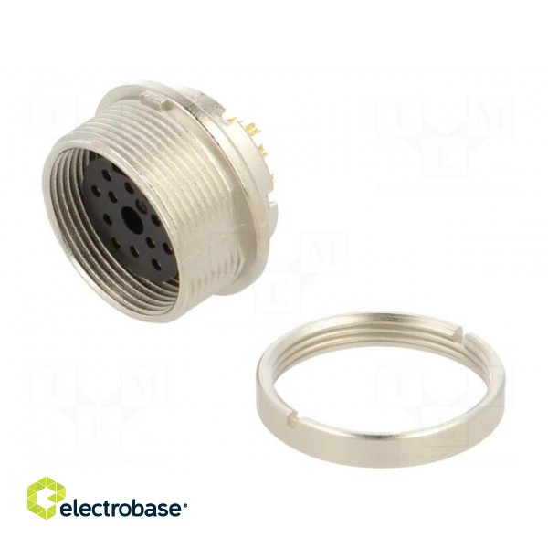 Connector: M16 | socket | female | soldering | PIN: 12 | 3A | 32V | straight