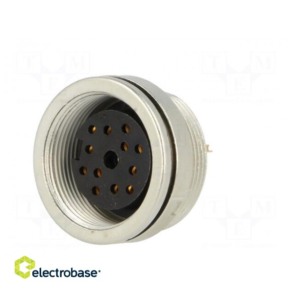 Connector: M16 | socket | female | soldering | PIN: 12 | 3A | 60V | IP68 фото 2