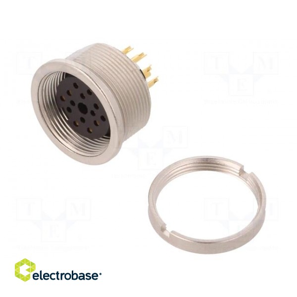 Connector: M16 | socket | female | soldering | PIN: 14 | 3A | 60V | IP68 image 1