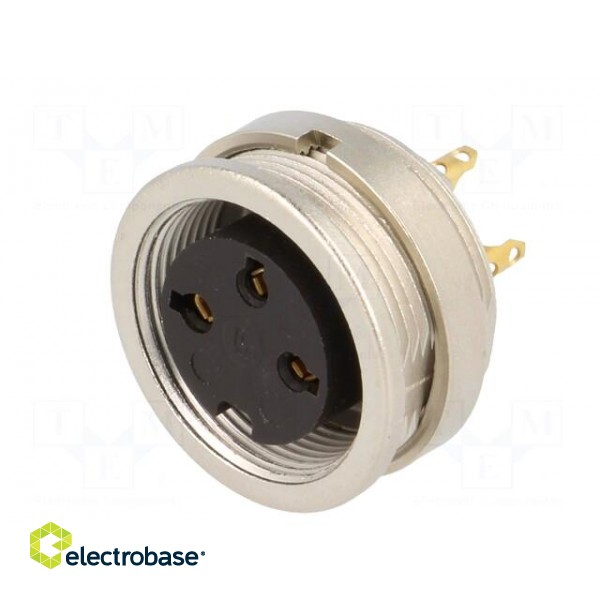 Connector: M16 | socket | female | soldering | PIN: 3 | 5A | 250V | IP40 paveikslėlis 2