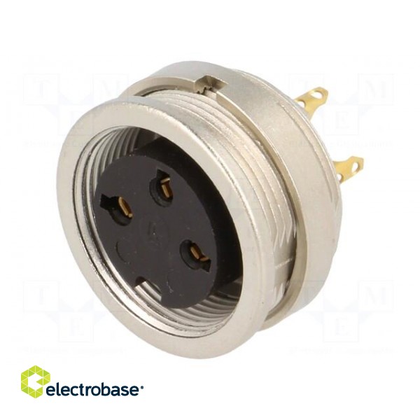 Connector: M16 | socket | female | soldering | PIN: 3 | 5A | 250V | IP40 image 1