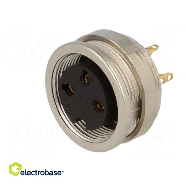 Connector: M16 | socket | female | soldering | PIN: 3 | 5A | 250V | IP68 paveikslėlis 2
