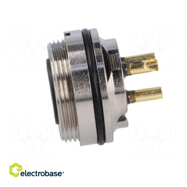 Connector: M16 | socket | female | soldering | PIN: 3 | 7A | 250V | straight paveikslėlis 3