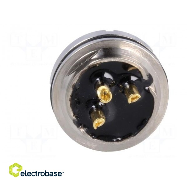 Connector: M16 | socket | female | soldering | PIN: 3 | 7A | 250V | straight paveikslėlis 5
