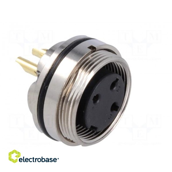 Connector: M16 | socket | female | soldering | PIN: 3 | 7A | 250V | straight paveikslėlis 8