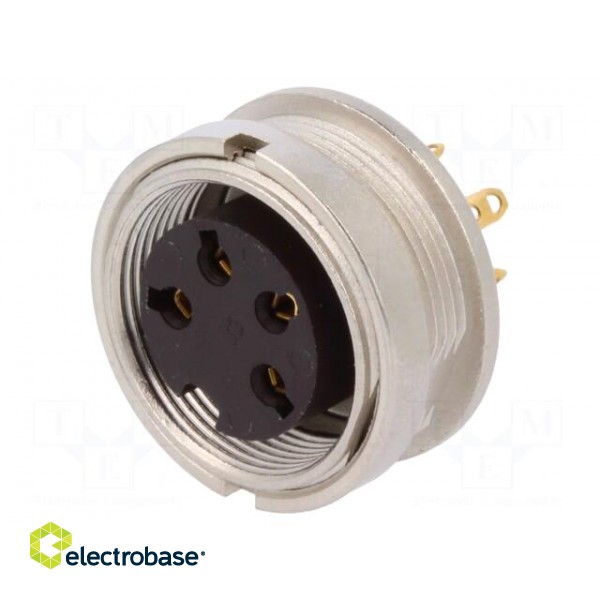 Connector: M16 | socket | female | soldering | PIN: 4 | 5A | 250V | IP40 paveikslėlis 1