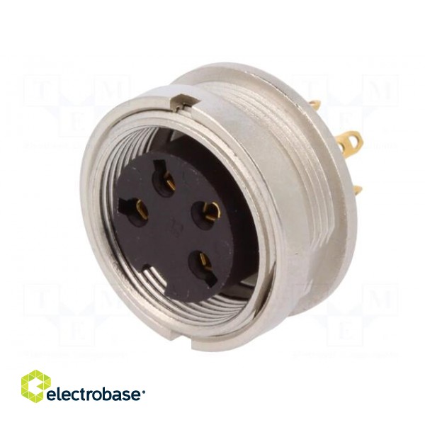 Connector: M16 | socket | female | soldering | PIN: 4 | 5A | 250V | IP40 paveikslėlis 2