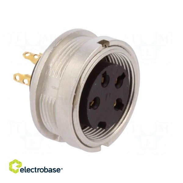Connector: M16 | socket | female | soldering | PIN: 4 | 5A | 250V | IP40 paveikslėlis 8