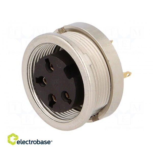 Connector: M16 | socket | female | soldering | PIN: 4 | 5A | 250V | IP40 paveikslėlis 1
