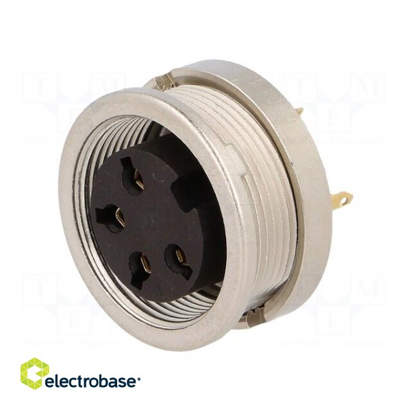 Connector: M16 | socket | female | soldering | PIN: 4 | 5A | 250V | IP40 фото 1