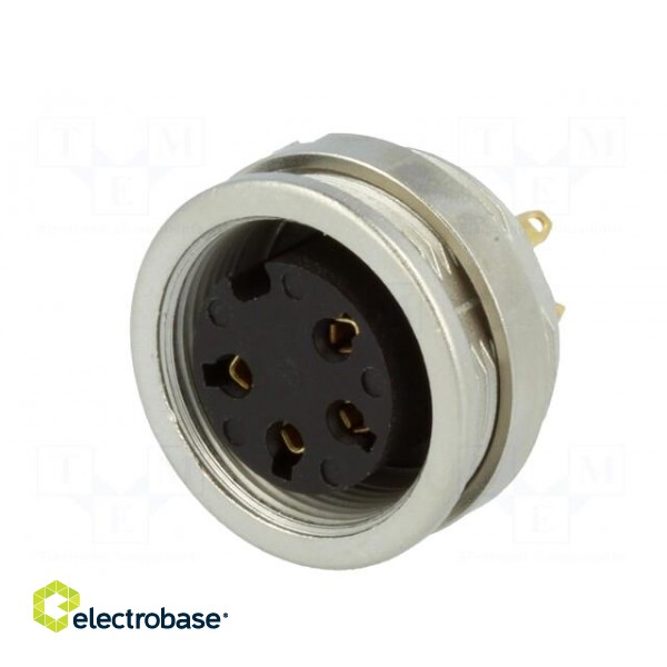 Connector: M16 | socket | female | soldering | PIN: 4 | 5A | 250V | IP68 image 2