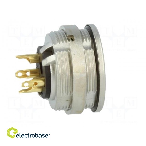 Connector: M16 | socket | female | soldering | PIN: 4 | 5A | 250V | IP68 paveikslėlis 7