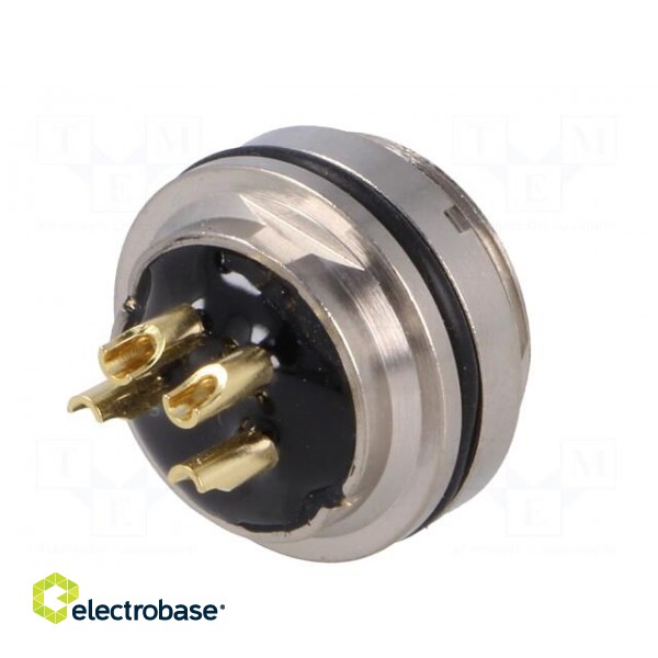 Connector: M16 | socket | female | soldering | PIN: 4 | 7A | 250V | straight paveikslėlis 6