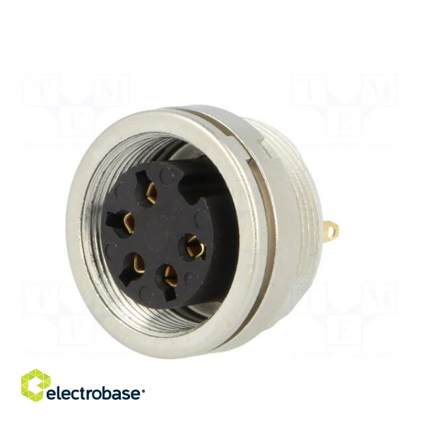 Connector: M16 | socket | female | soldering | PIN: 5 | 5A | 250V | IP40 paveikslėlis 2