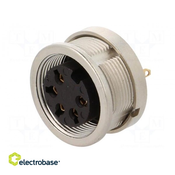 Connector: M16 | socket | female | soldering | PIN: 5 | 5A | 250V | IP68 paveikslėlis 2
