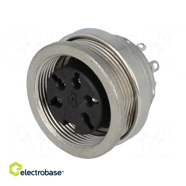 Connector: M16 | socket | female | soldering | PIN: 5 | 5A | 300V | IP40 image 1