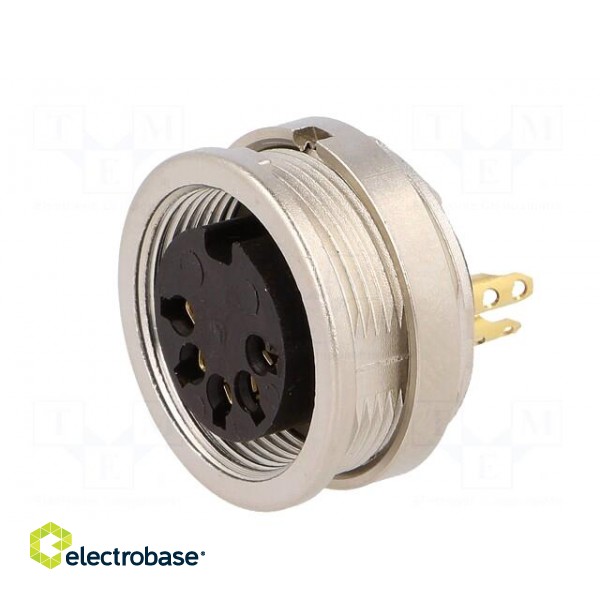 Connector: M16 | socket | female | soldering | PIN: 5 | 5A | 60V | IP40 paveikslėlis 2