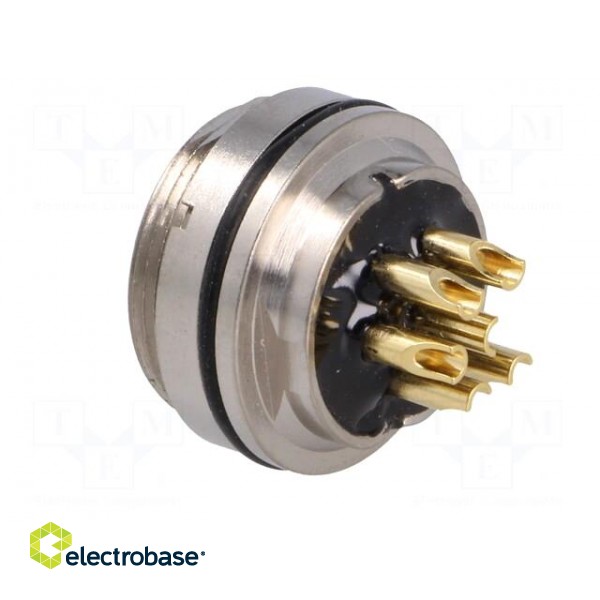 Connector: M16 | socket | female | soldering | PIN: 6 | 5A | 125V | straight фото 4