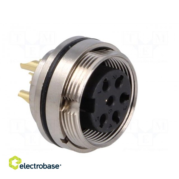 Connector: M16 | socket | female | soldering | PIN: 6 | 5A | 125V | straight image 8