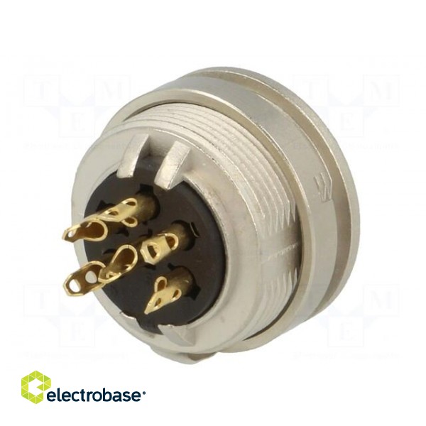 Connector: M16 | socket | female | soldering | PIN: 6 | 5A | 250V | IP40 фото 6