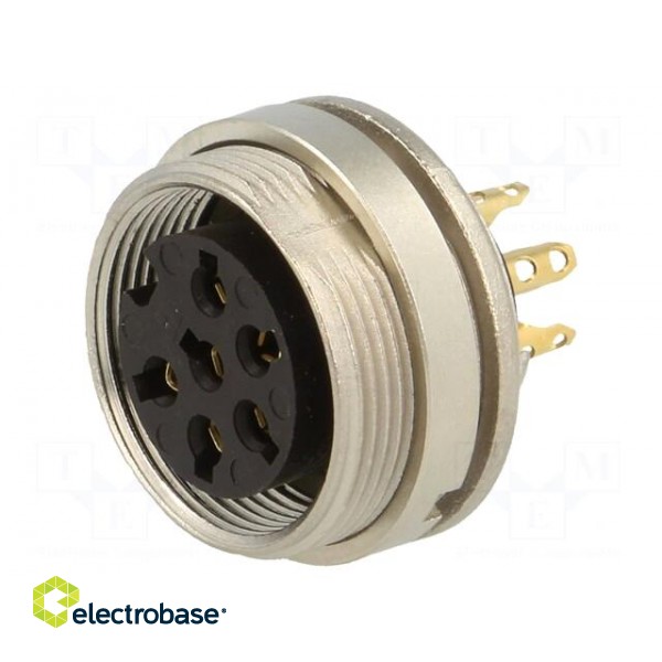 Connector: M16 | socket | female | soldering | PIN: 6 | 5A | 250V | IP40 фото 1