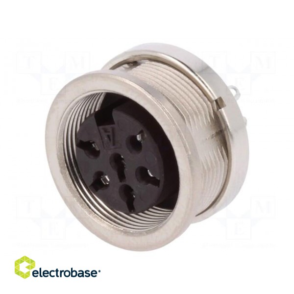 Connector: M16 | socket | female | soldering | PIN: 6 | 5A | 300V | 0.5mm2 image 1