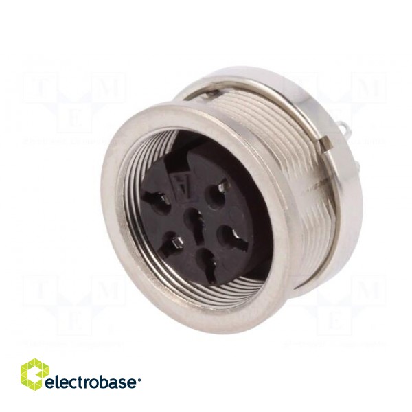 Connector: M16 | socket | female | soldering | PIN: 6 | 5A | 300V | 0.5mm2 image 2
