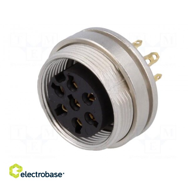Connector: M16 | socket | female | soldering | PIN: 7 | 5A | 250V | IP40 фото 2